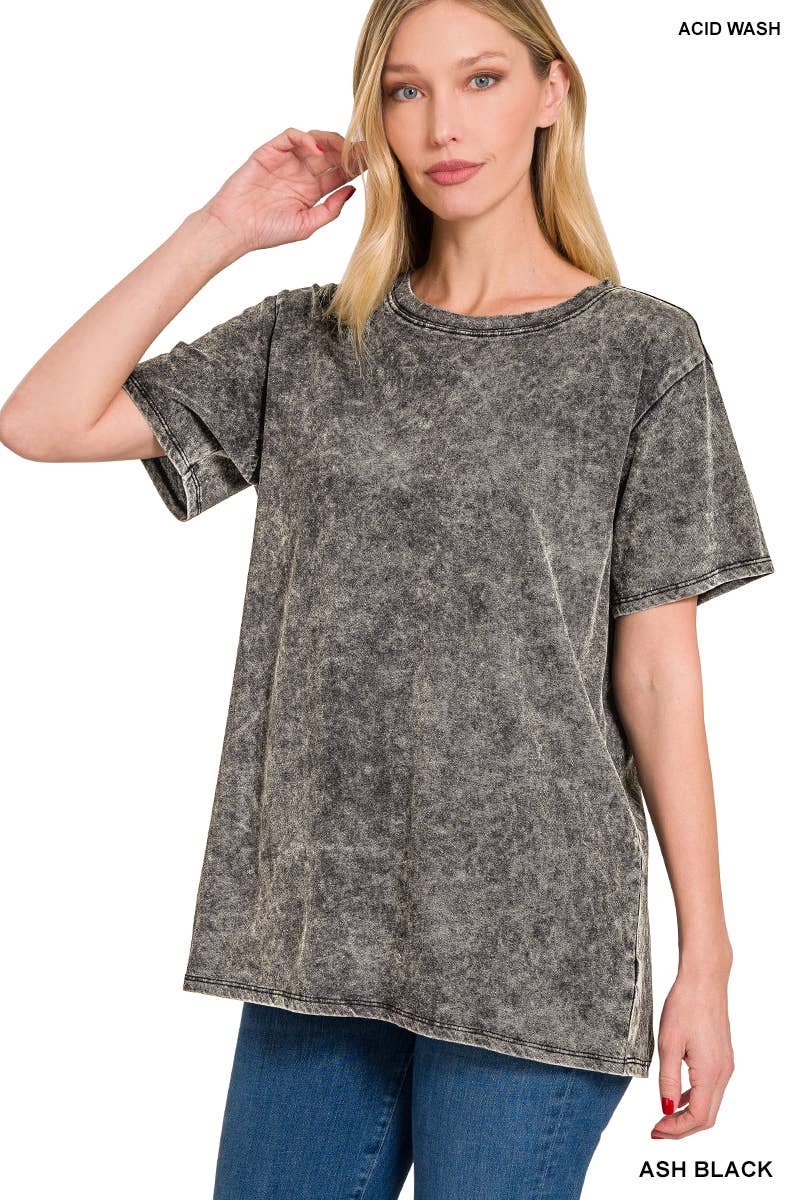 Washed Vintage Cotton Short Sleeve Top