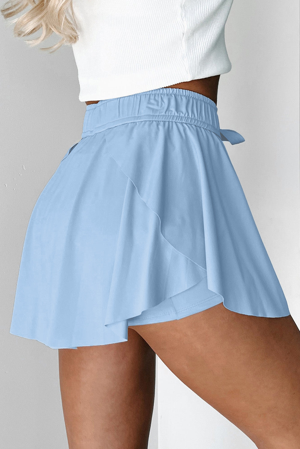 Active High-Waist Tennis Skorts with Built-In Lining