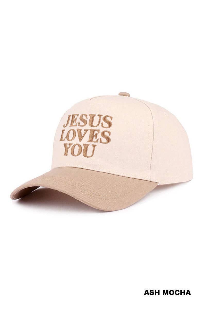 "Jesus Loves You" Two-Tone Cotton Cap