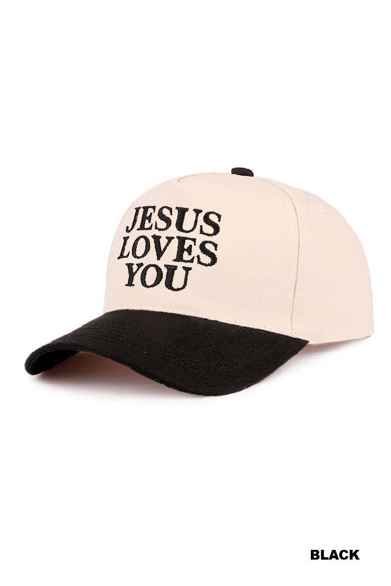 "Jesus Loves You" Two-Tone Cotton Cap