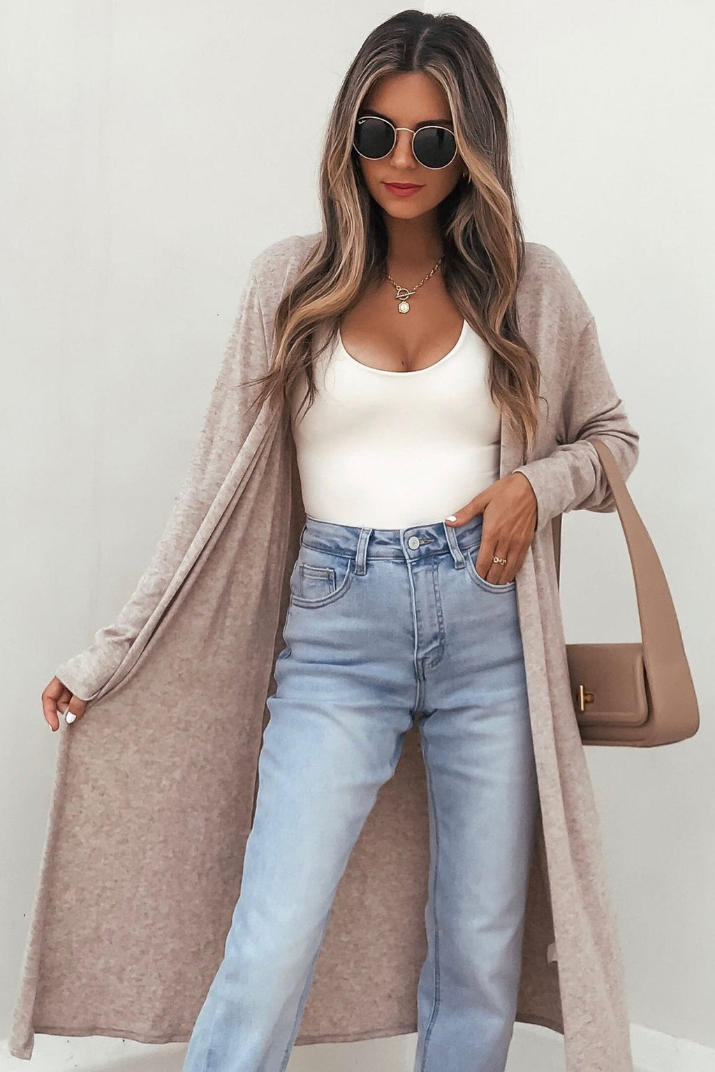 Parchment Longline Pocket Cardigan