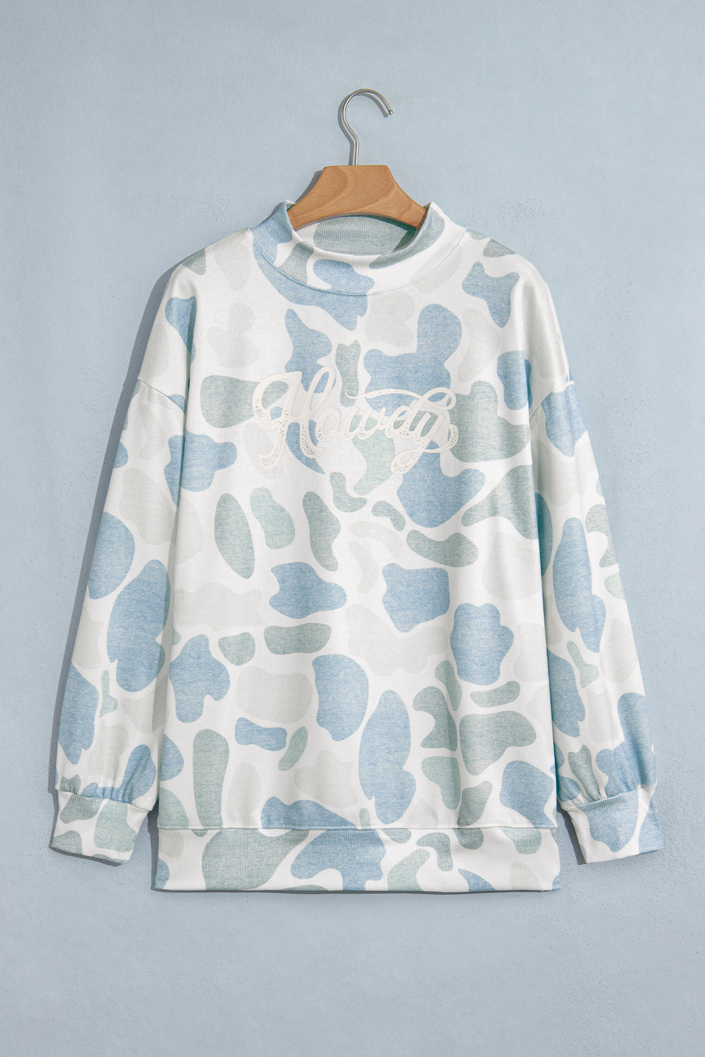 Camo HOWDY Mock-Neck Relaxed Tunic Sweatshirt