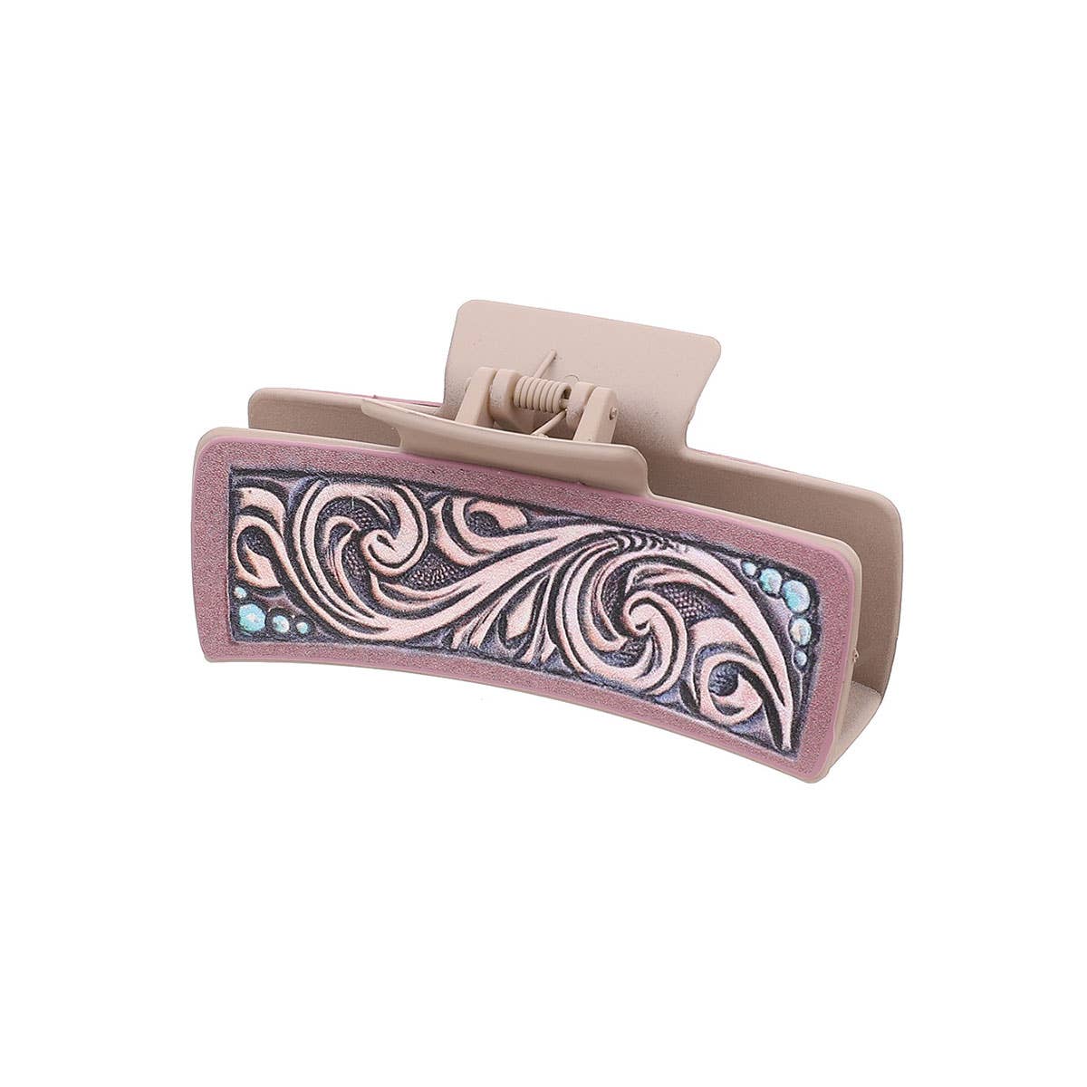 Cactus & Sunflower Faux Leather Hair Claw — Cowgirl Style