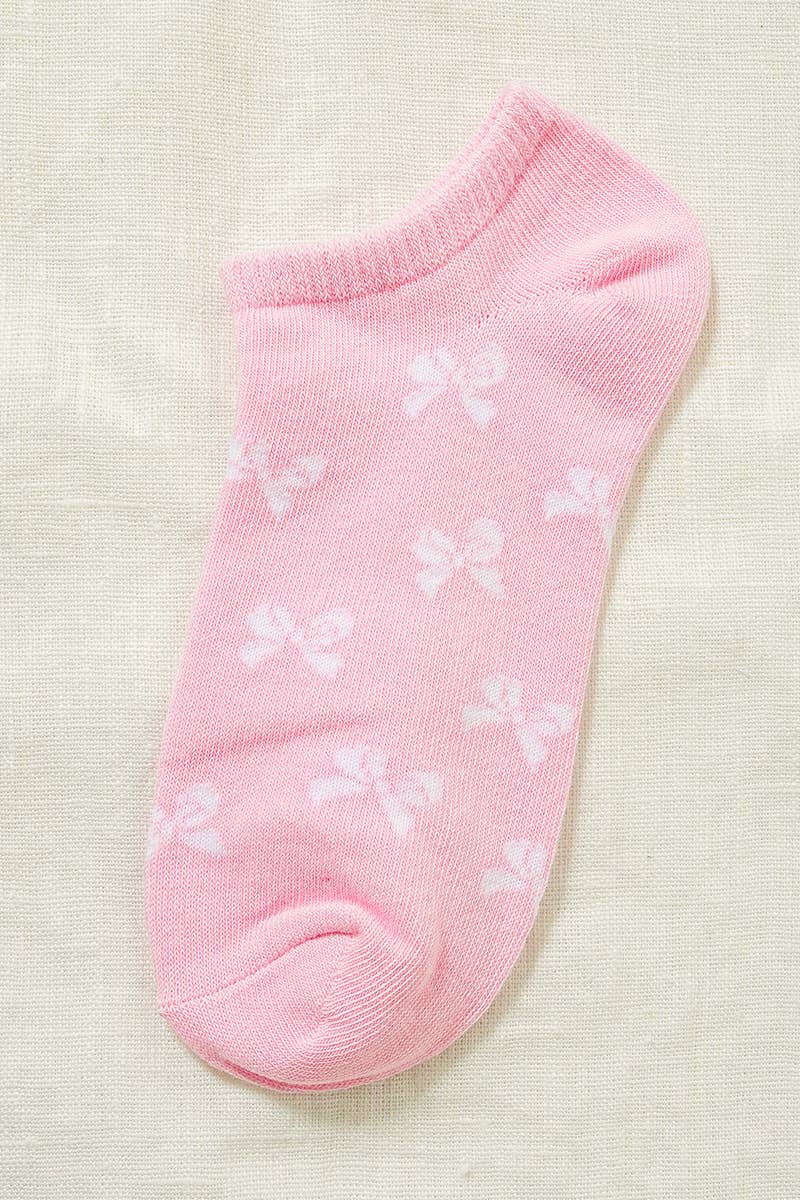Ribbon Bow Print Low-Cut Socks — 6-Pack