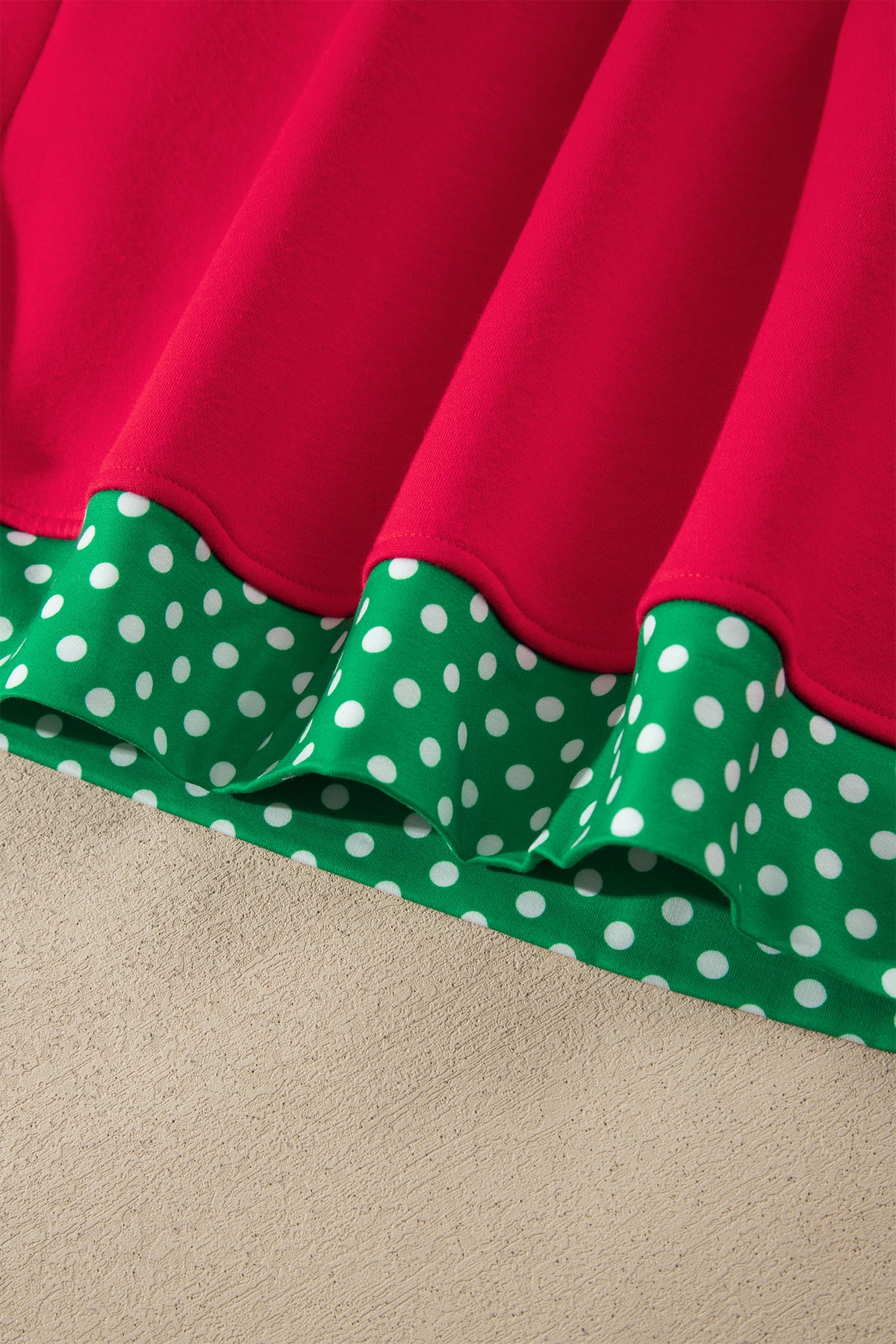 Polka-Dot Contrast-Trim Oversized Mock-Neck Sweatshirt