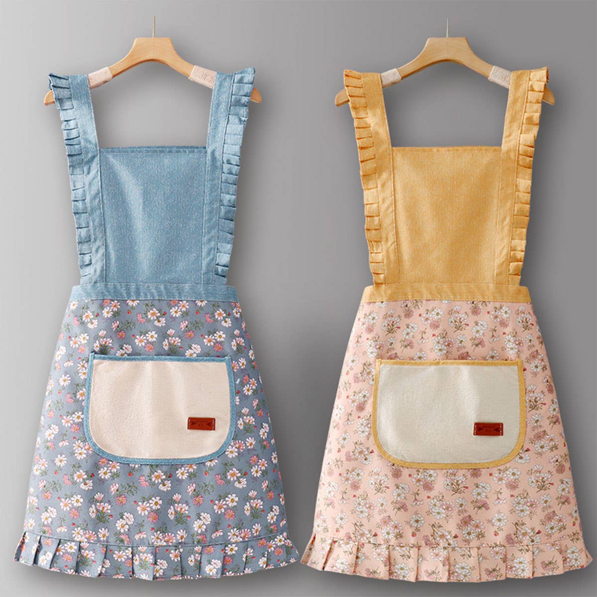 Floral Cotton Apron for Women with Adjustable Straps