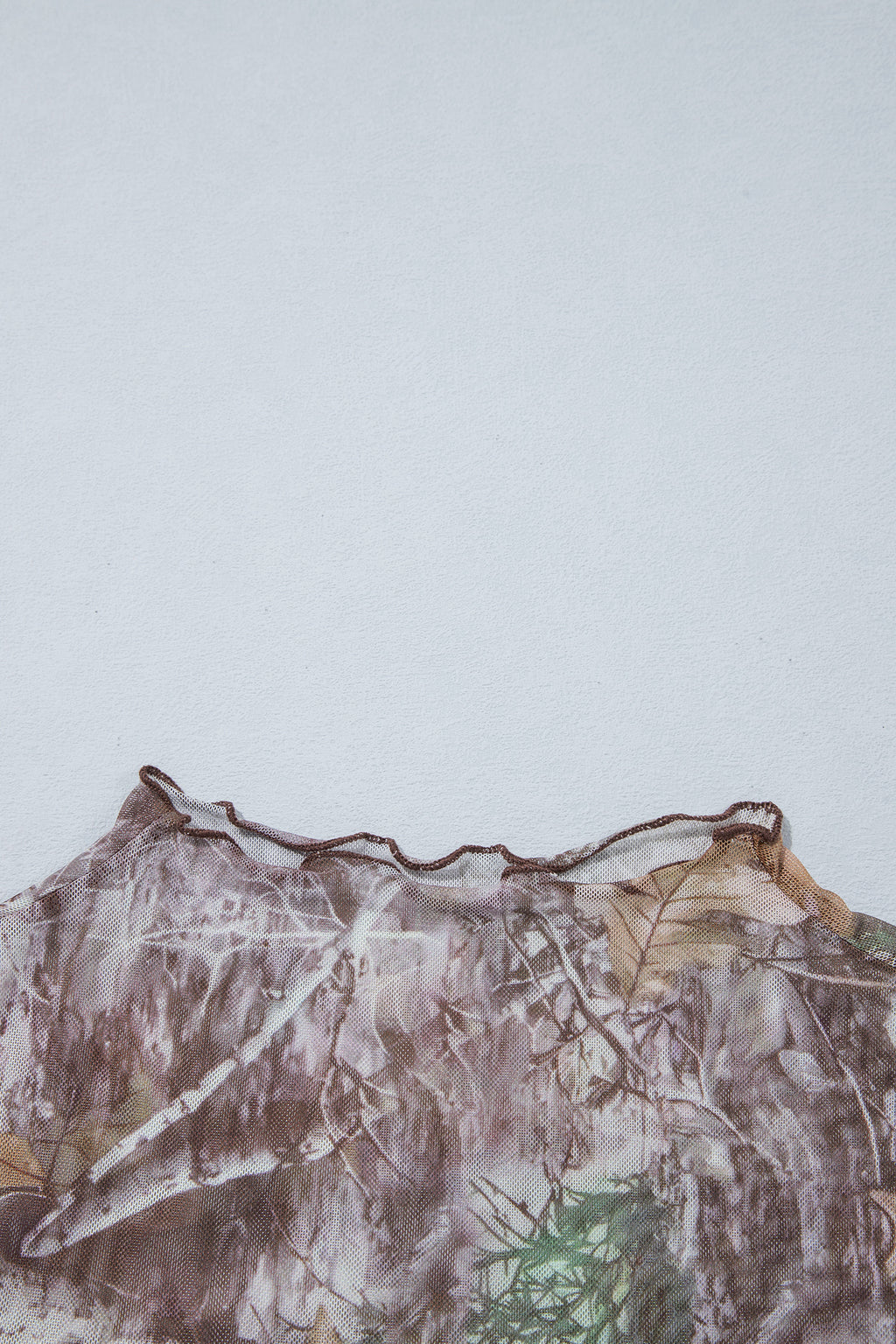 Leopard-Print Slim-Fit Mesh Mock-Neck Top