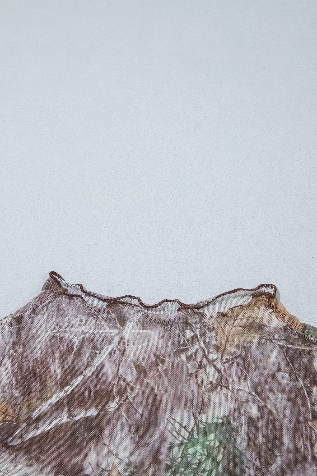 Leopard-Print Slim-Fit Mesh Mock-Neck Top
