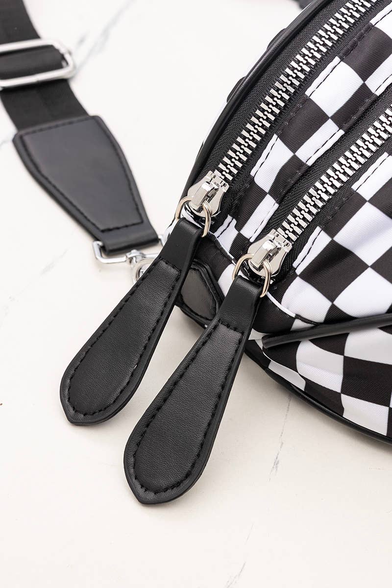Double Zip Crescent Sling Bag