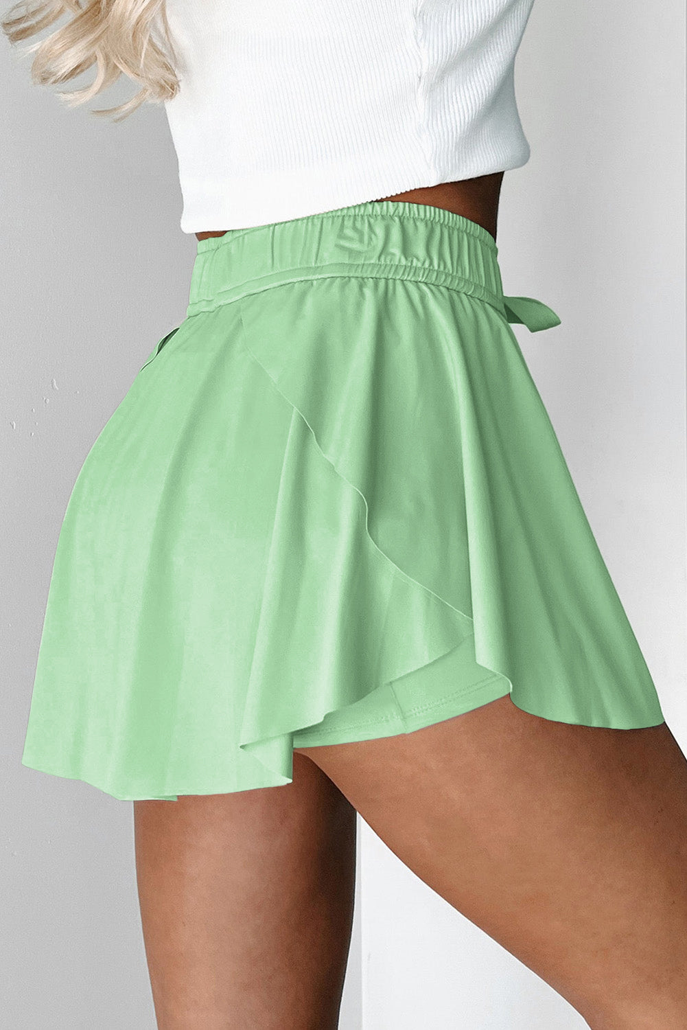 Active High-Waist Tennis Skorts with Built-In Lining