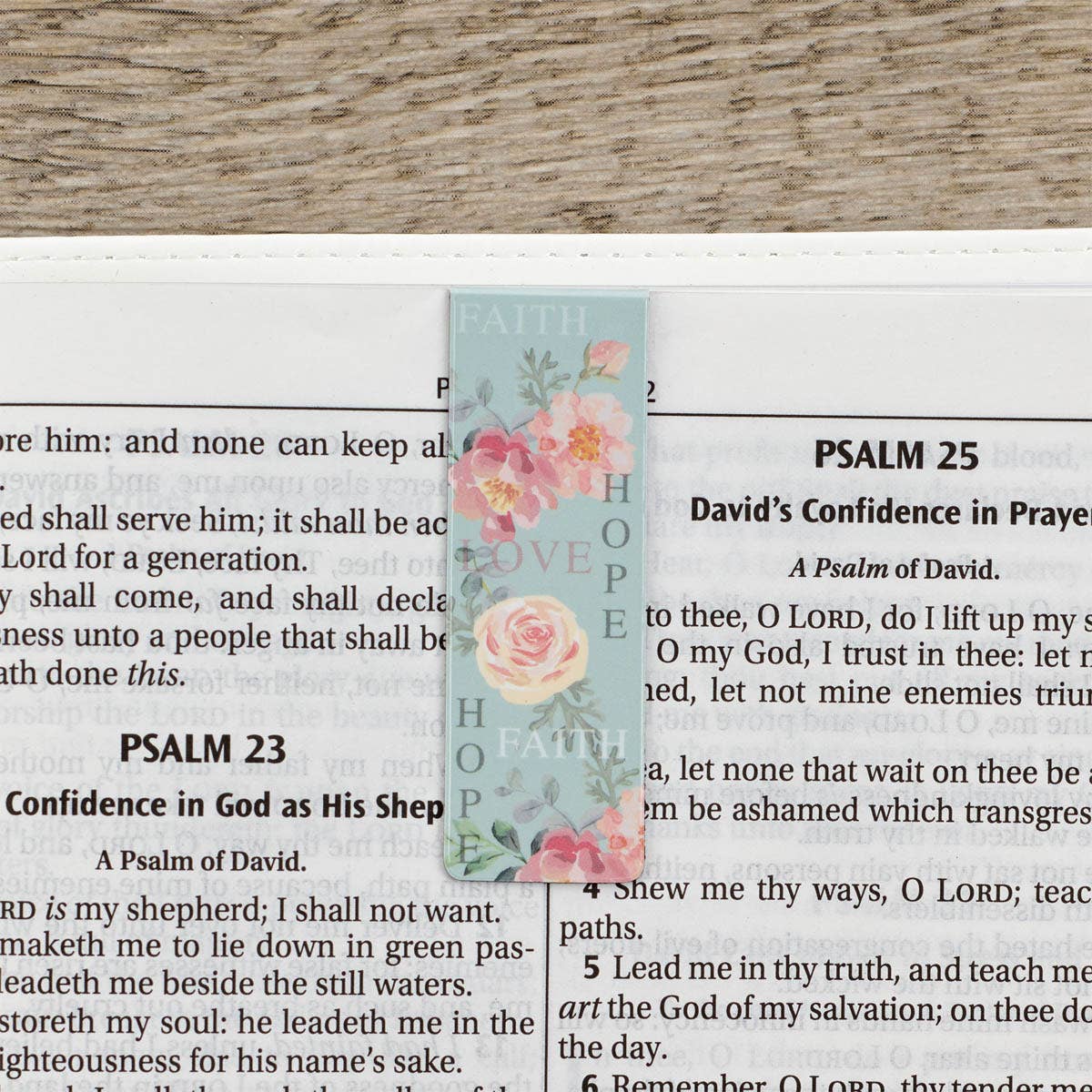 Faith, Hope & Love Vintage Floral Magnetic Bookmark Set — Set of 6