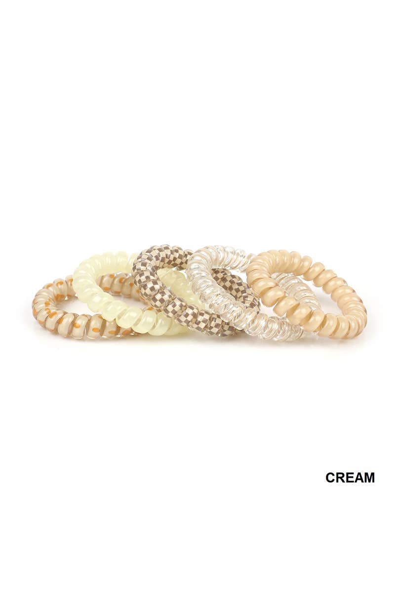 Spiral Coil Hair Ties — Assorted Prints