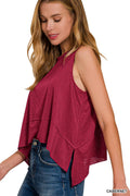 Shark Bite Hem Sleeveless Top