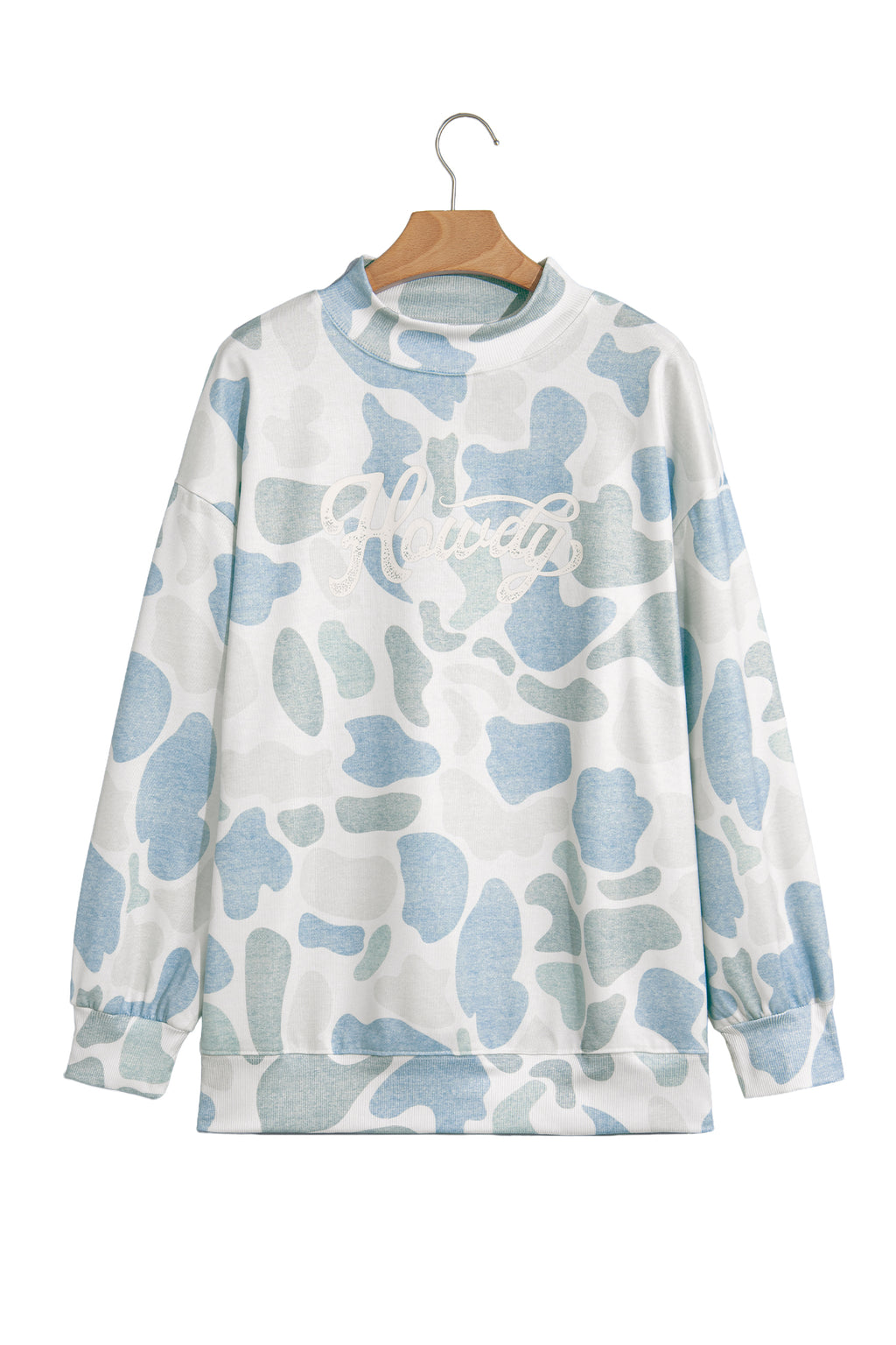 Camo HOWDY Mock-Neck Relaxed Tunic Sweatshirt