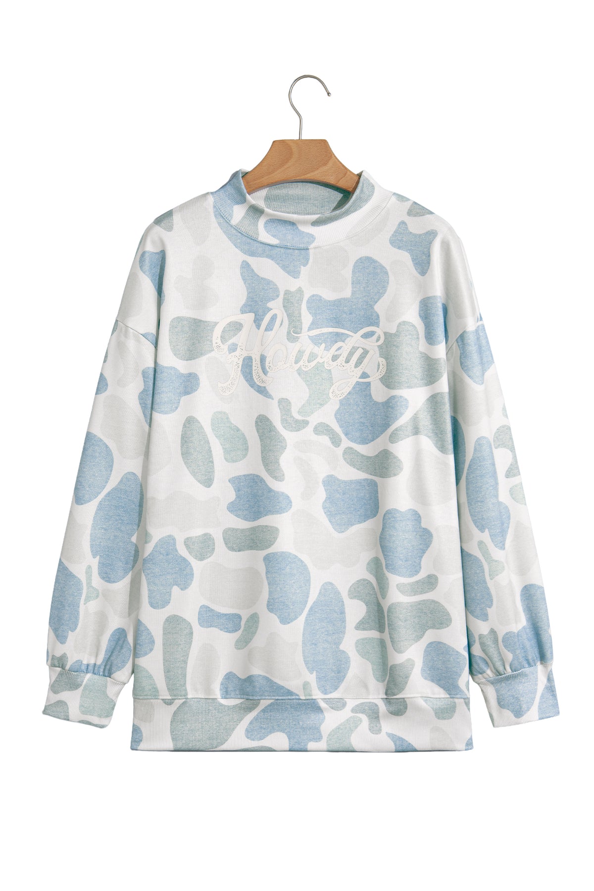 Camo HOWDY Mock-Neck Relaxed Tunic Sweatshirt
