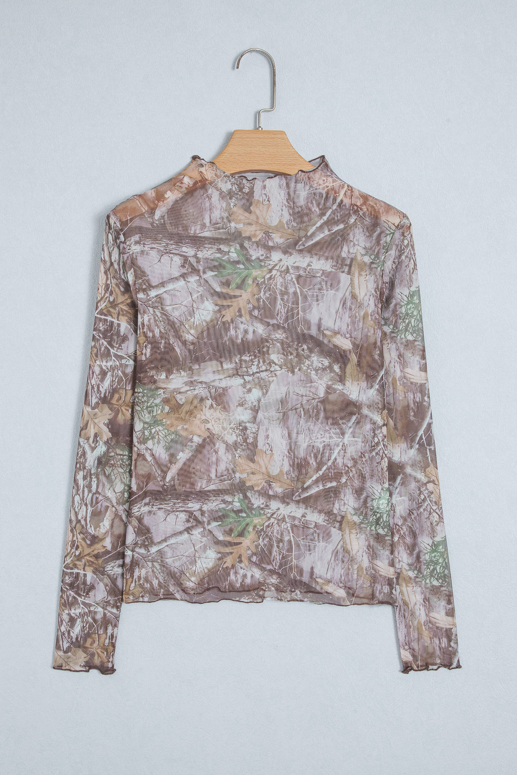 Leopard-Print Slim-Fit Mesh Mock-Neck Top