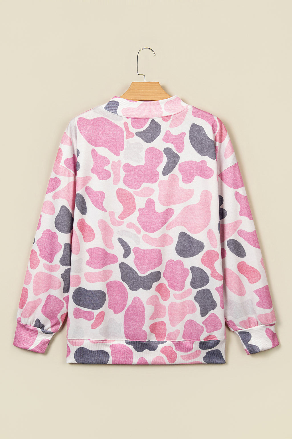 Camo HOWDY Mock-Neck Relaxed Tunic Sweatshirt