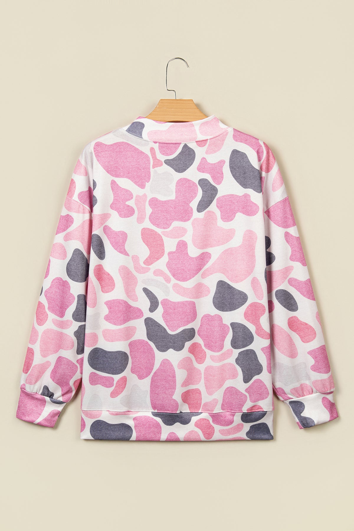 Camo HOWDY Mock-Neck Relaxed Tunic Sweatshirt