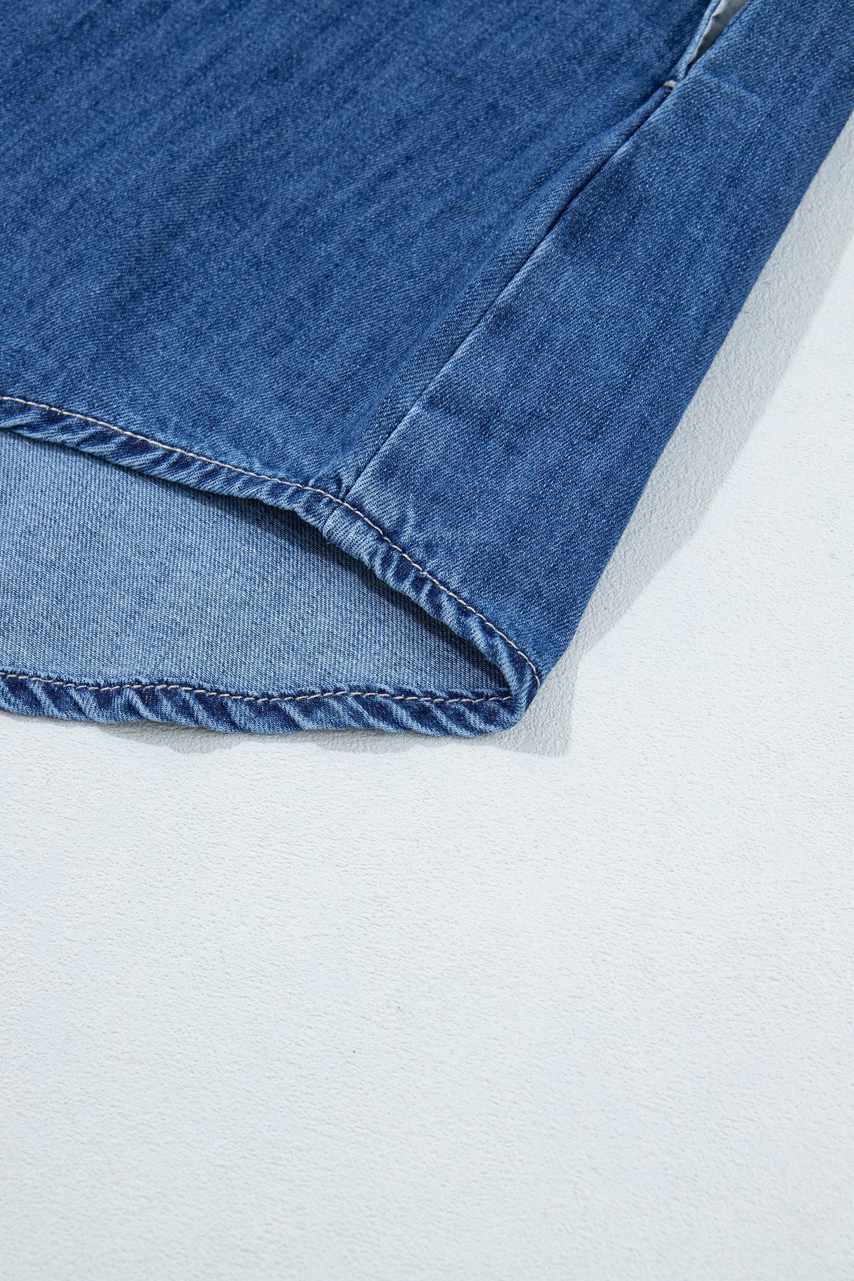 Sail Blue Western Pocket Denim Tunic Shirt