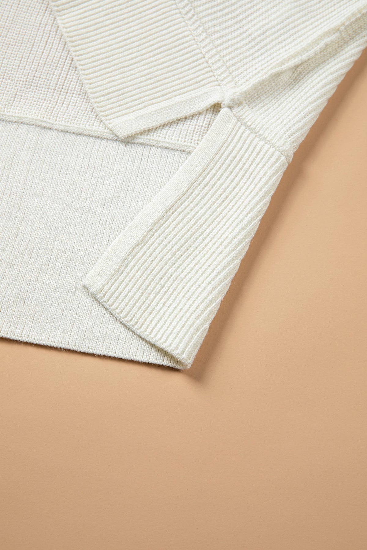 Beige Game Day Embroidered Drop-Shoulder Sweater
