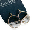 Earnestly Yours — Gold Half-Moon Faceted Glass Hoop Earrings