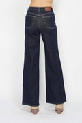 Judy Blue Retro Wide-Leg Western Jeans — Dark Wash Super Stretch, Non-Distressed (7 and 9 remain)