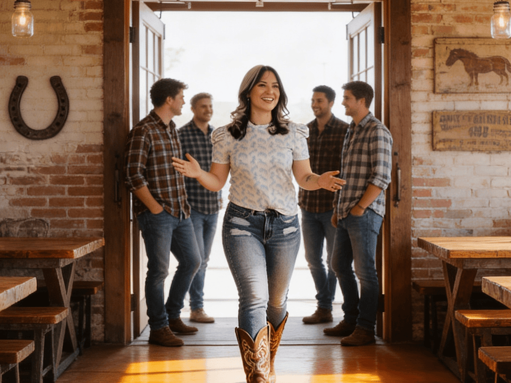 LUCKY & BLESSED Mint Horse Print Puff Sleeve Western Ribbed Top — Allover Horse Print Cowgirl Staple