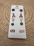 Western Theme 5-for-1 Earring Set — Five Coordinated Pairs in One