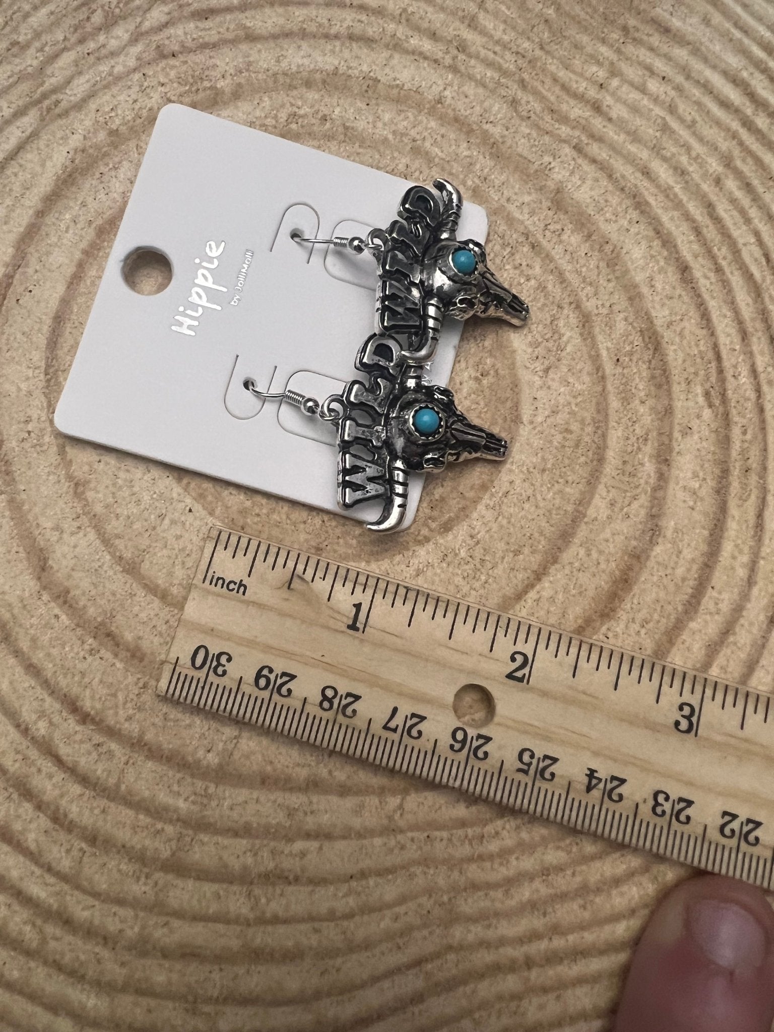 Wild Western Bull Skull Dangle Earrings — Edgy 1½" Drop