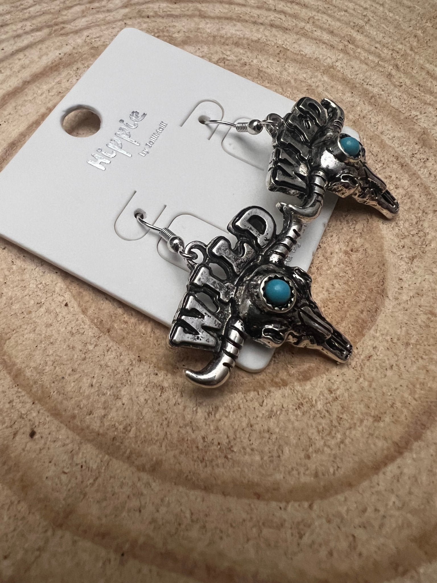 Wild Western Bull Skull Dangle Earrings — Edgy 1½" Drop