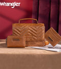 Wrangler Western 3-Piece Mini Crossbody Set — Saddle Color (Bag + Coin Wallet + Card Case)